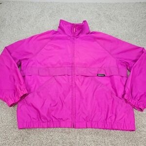 Windsor Bay Vintage Style Jacket Full‎ Zip Mock Neck Raspberry Pink Size Large